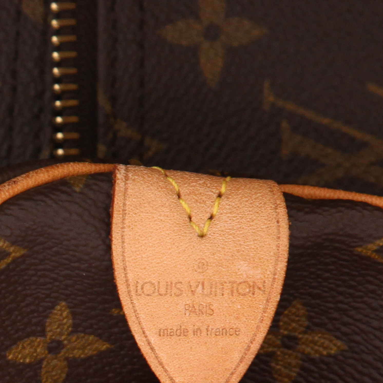 Borsa da viaggio Louis Vuitton  Keepall 55 in tela monogram marrone e pelle naturale - Detail D2