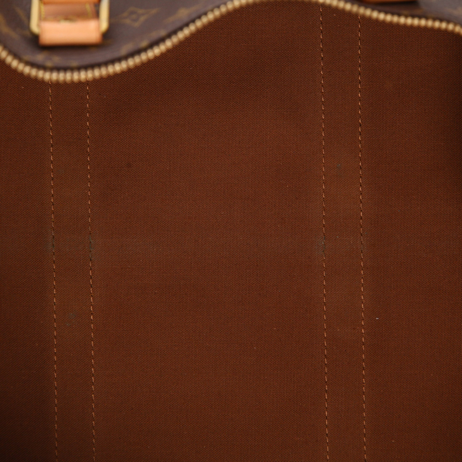 Sac de voyage Louis Vuitton  Keepall 55 en toile monogram marron et cuir naturel - Detail D3
