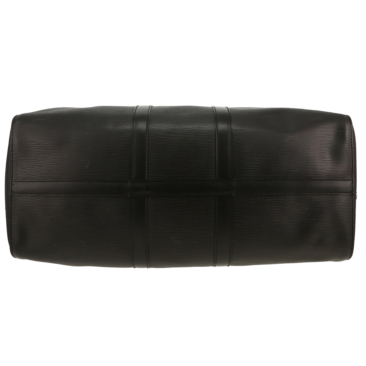 Bolsa de viaje Louis Vuitton  Keepall 45 en cuero Epi negro y cuero liso negro - Detail D1