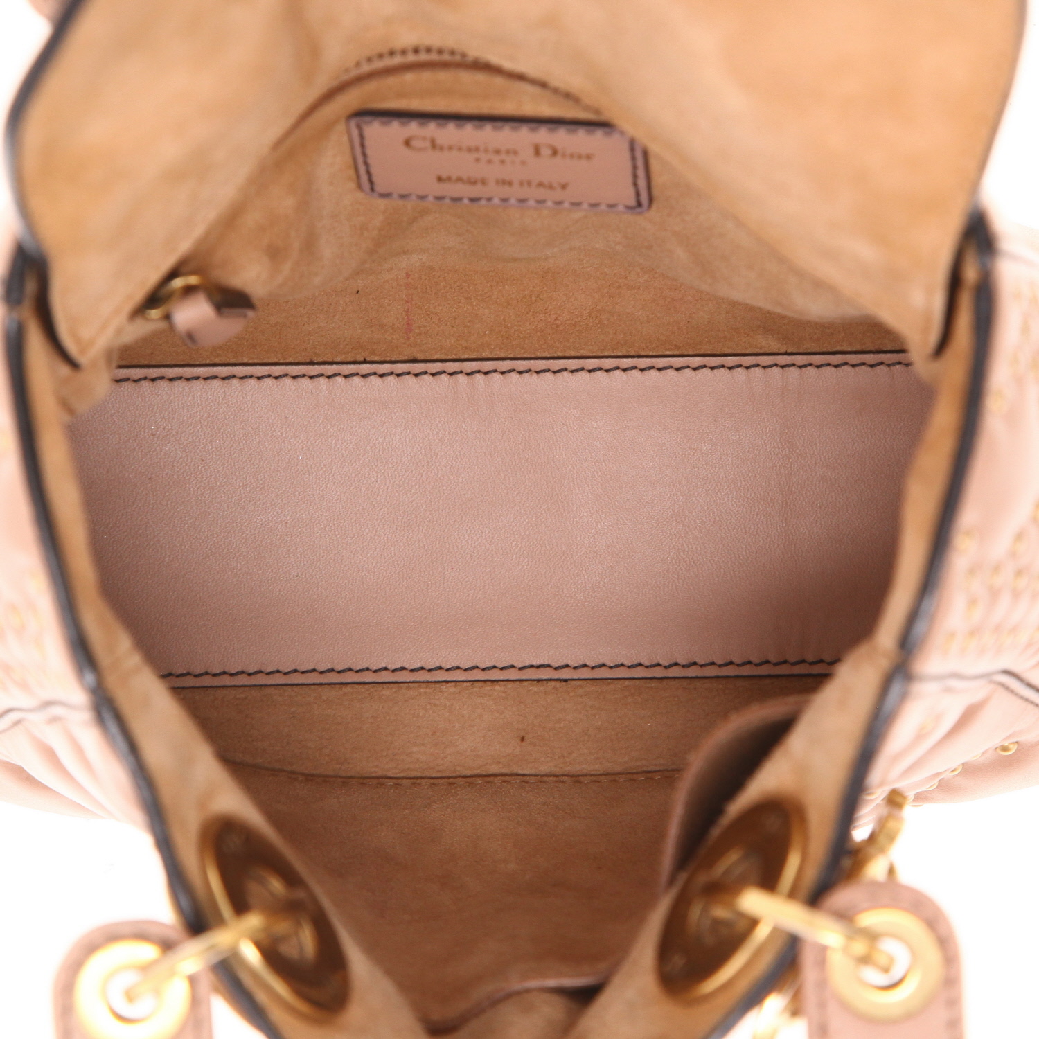 Bolso de mano Dior  Lady Dior en cuero rosa - Detail D3