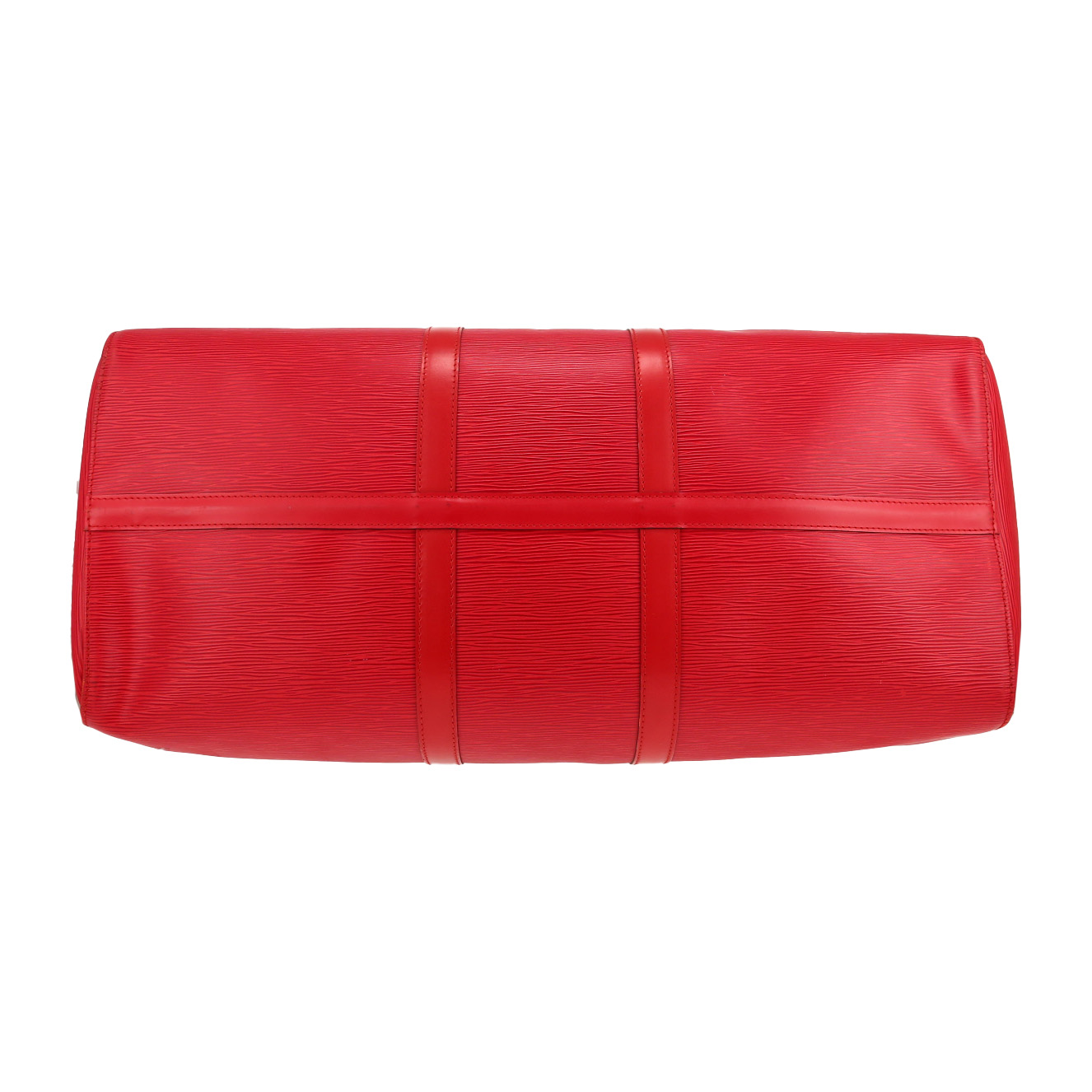 Borsa da viaggio Louis Vuitton  Keepall 55 in pelle Epi rossa - Detail D1