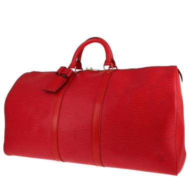 Sac de voyage Louis Vuitton  Keepall 55 en cuir épi rouge
