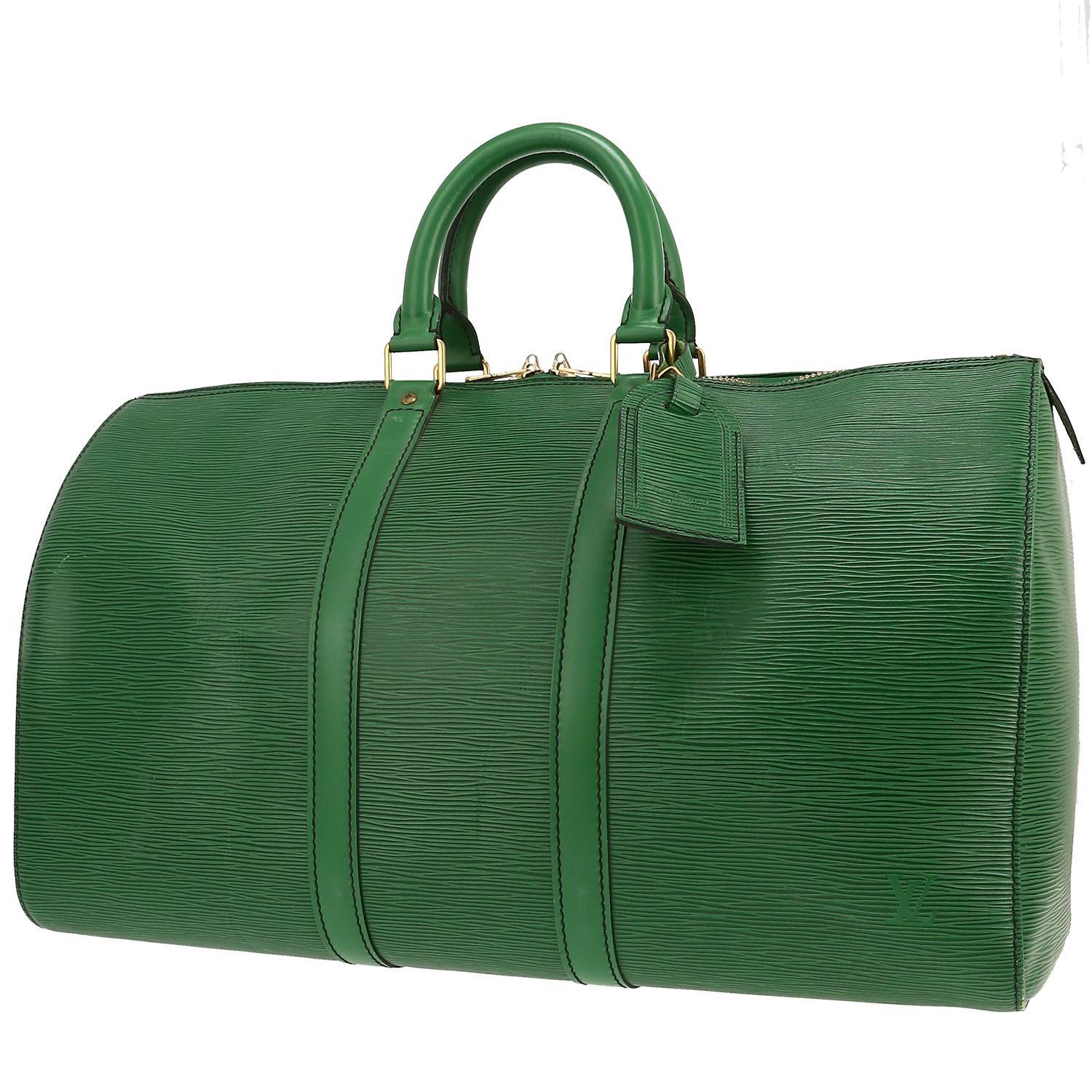 Keepall 45 Louis Vuitton Cuir Épi Vert 1999 Occasion