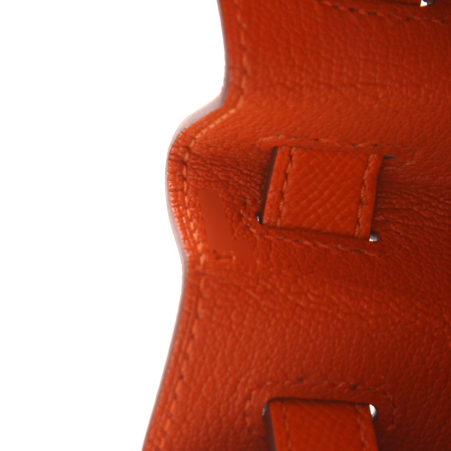 Sac à main Hermès  Kelly 28 cm en cuir epsom orange Feu - Detail D4