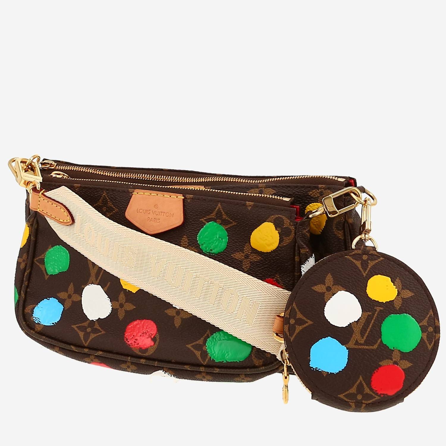 Bolso bandolera Louis Vuitton  Multi-Pochette en lona Monogram y cuero natural