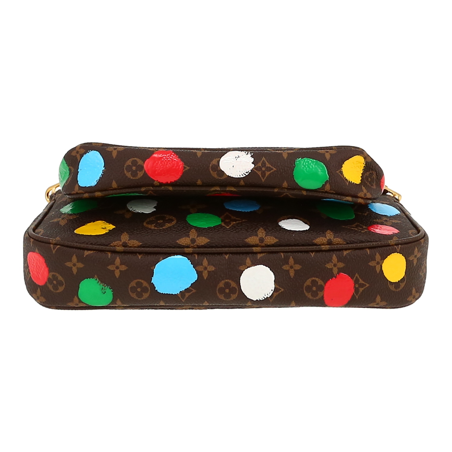 Bolso bandolera Louis Vuitton  Multi-Pochette en lona Monogram y cuero natural - Detail D1