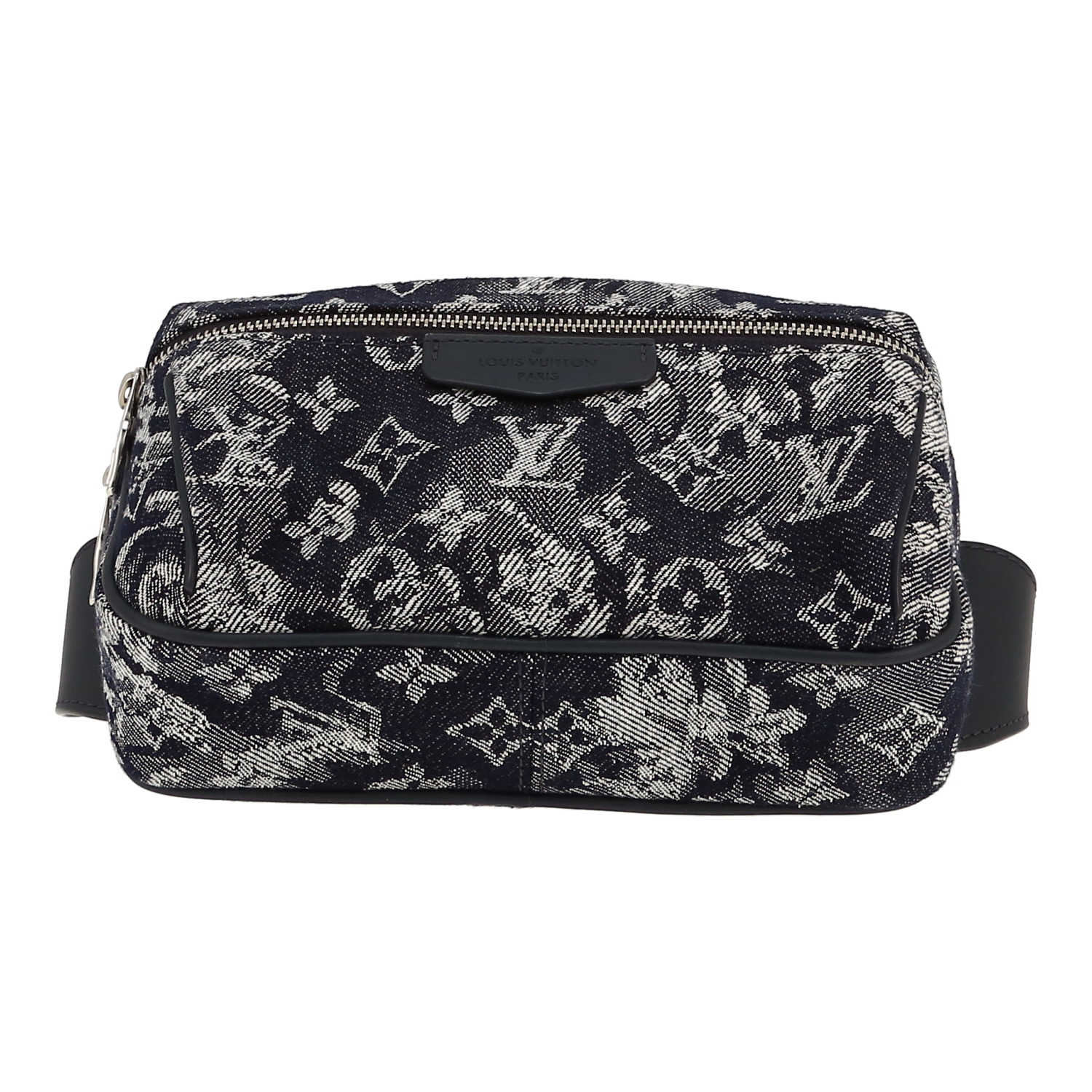 Pochette-ceinture Louis Vuitton   en toile denim grise et bleue - Detail D1