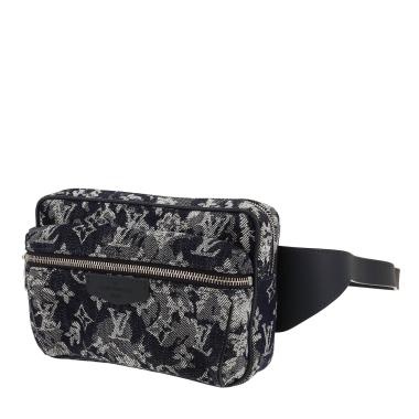 Pochette-ceinture Louis Vuitton   en toile denim grise et bleue
