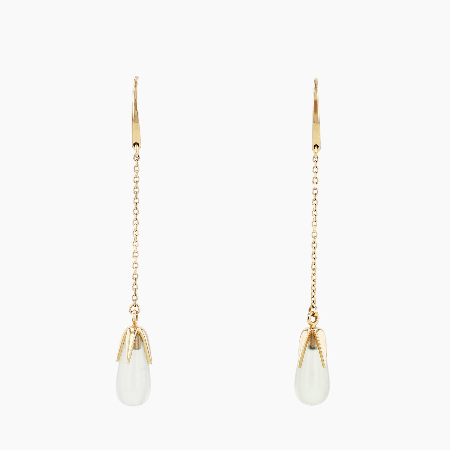 Paire de boucles d'oreilles Pomellato Veleno en or jaune et prasiolites