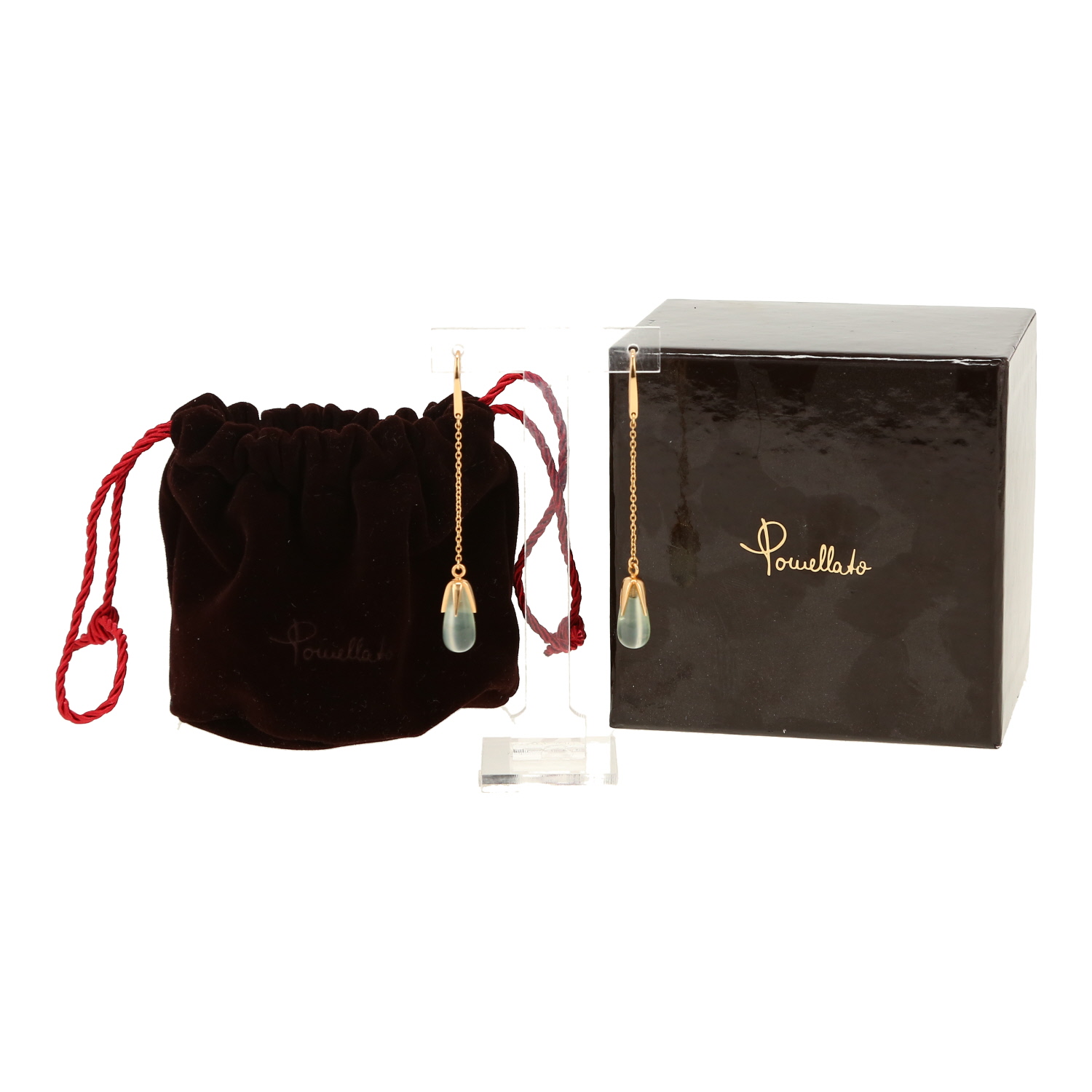 Pomellato Veleno earrings in yellow gold and green quartz - Detail D2