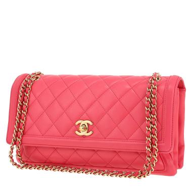 Chanel   handbag  in pink quilted leather