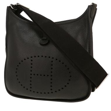 Bolso bandolera Hermès  Evelyne en cuero togo negro