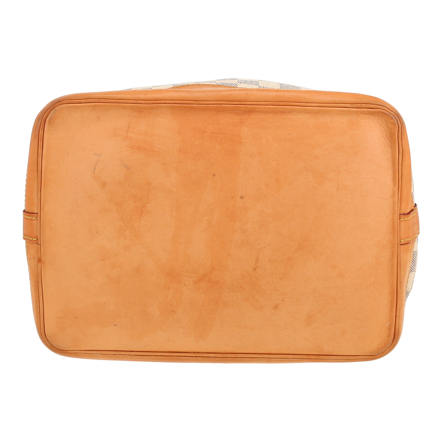 Bolso de mano Louis Vuitton  Noé en lona a cuadros azul celeste y cuero natural - Detail D1