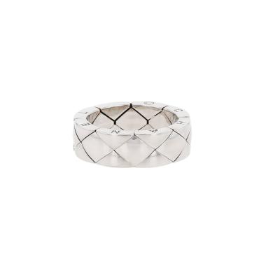 Chanel Matelassé medium model ring in white gold Chanel Matelassé medium model ring in white gold