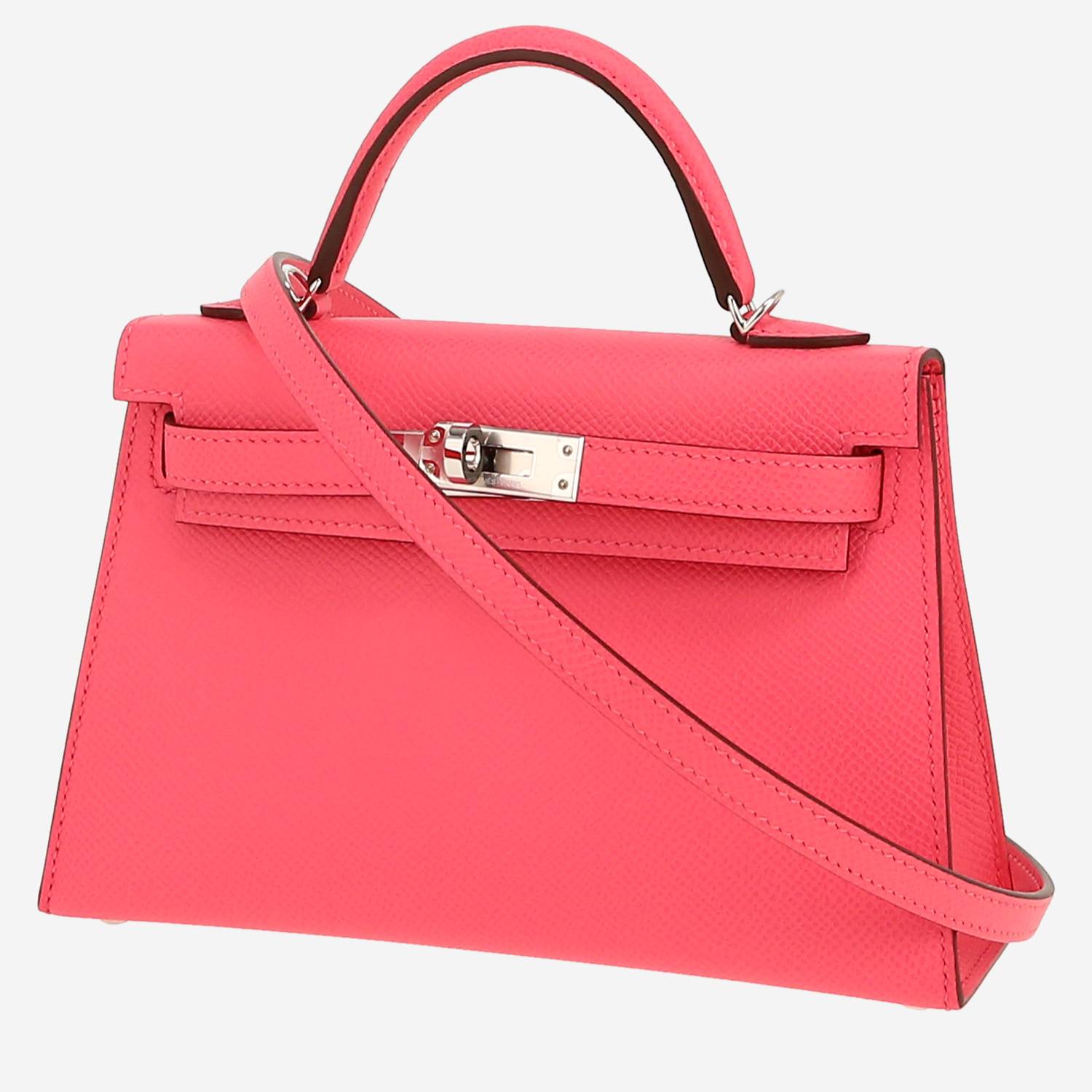 Sac bandoulière Hermès  Kelly 20 cm en cuir epsom rose Azalée