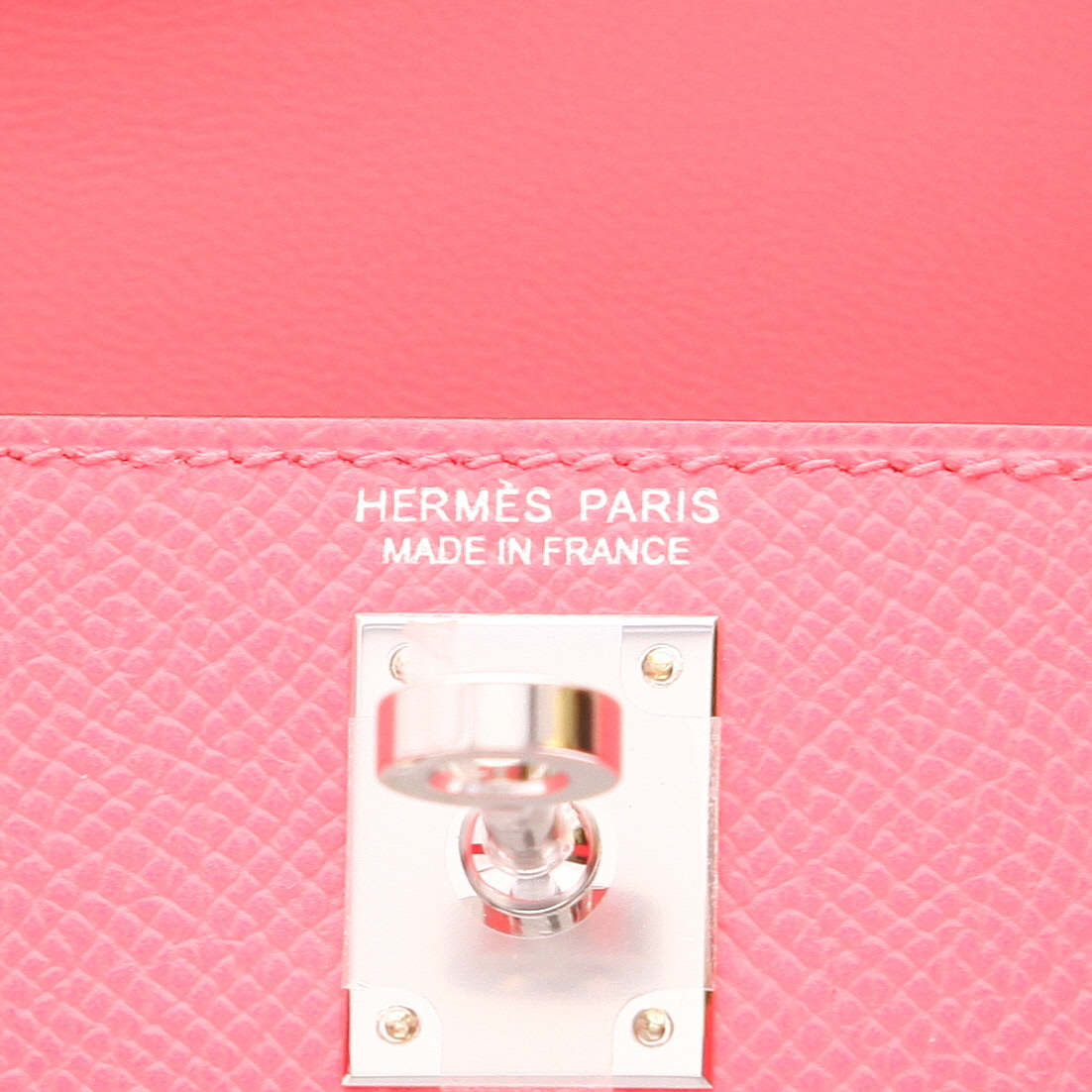 Borsa a tracolla Hermès  Kelly 20 cm in pelle Epsom rosa azalea - Detail D2