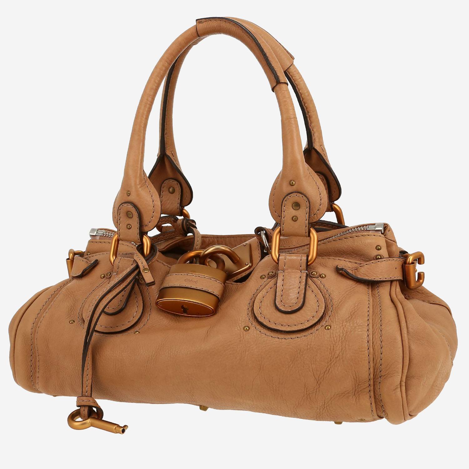 Chloé  Paddington handbag  in beige leather