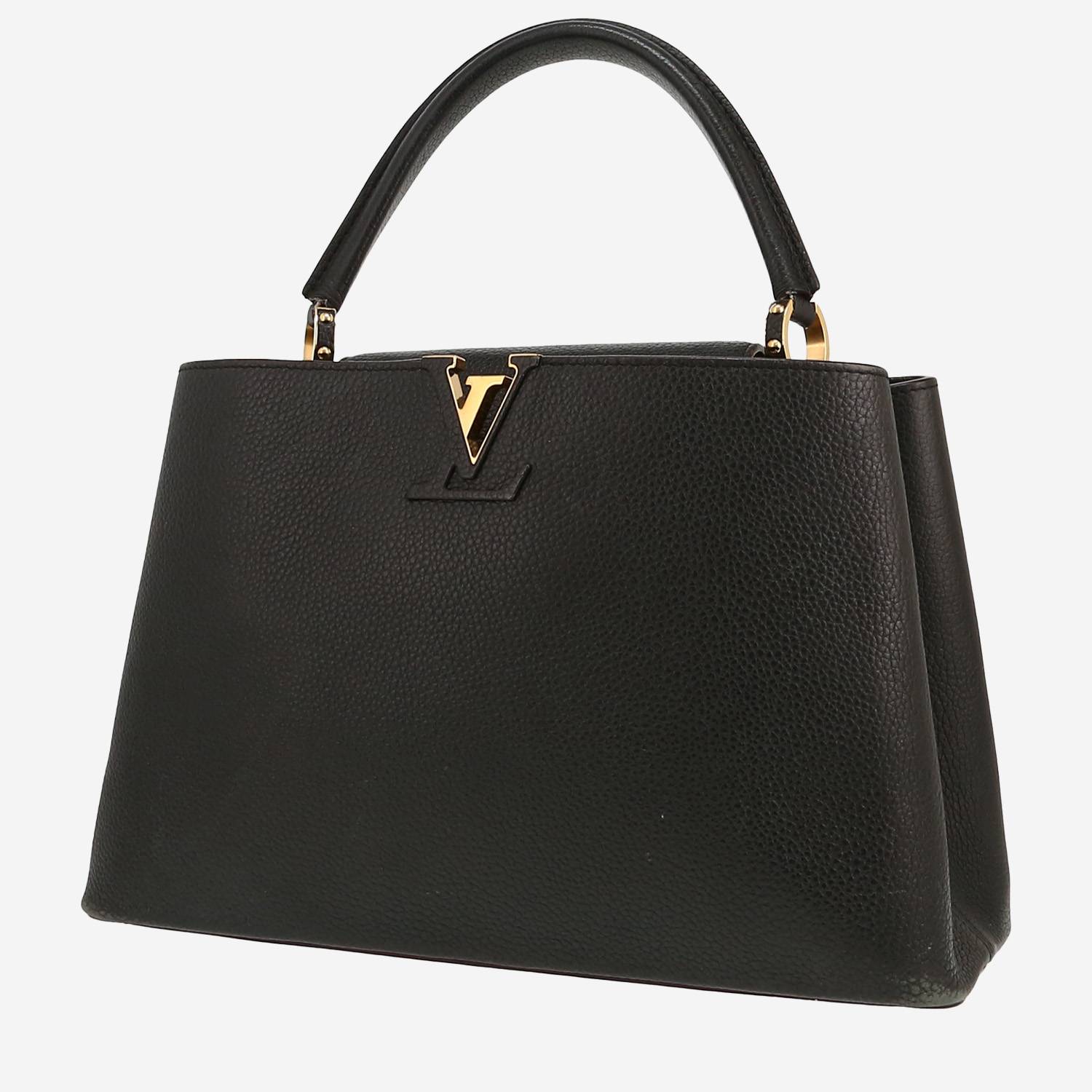 Bolso de mano Louis Vuitton  Capucines en cuero taurillon clémence negro