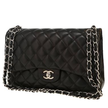 Chanel  Timeless Jumbo shoulder bag  in black quilted leather