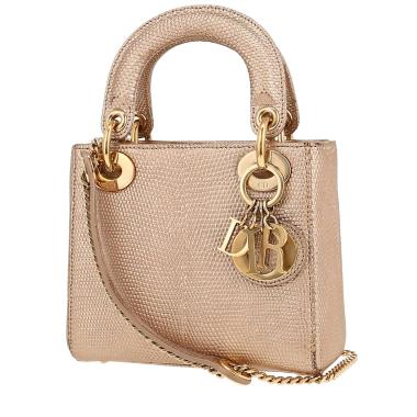 Dior  Lady Dior handbag  in gold lizzard