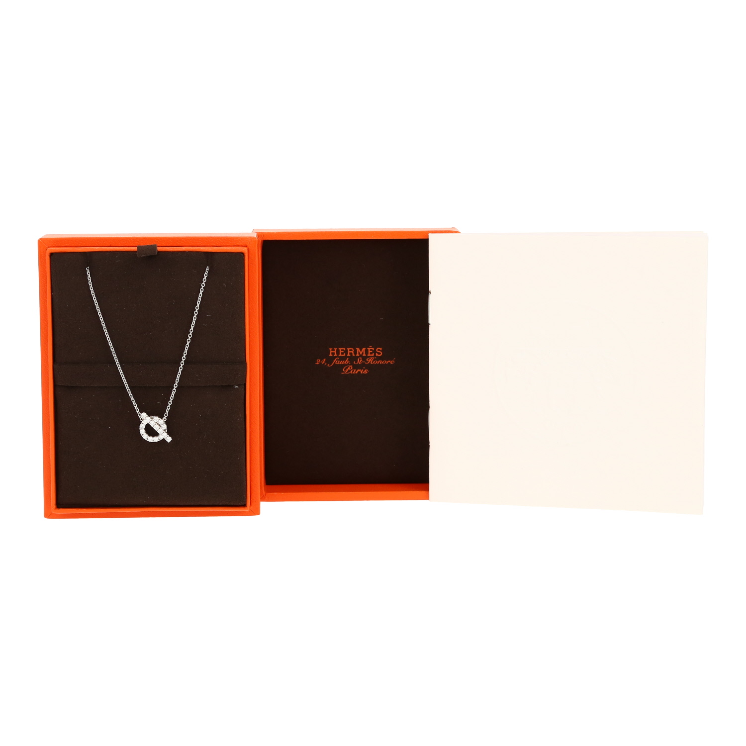 Hermès Finesse necklace in white gold and diamonds - Detail D2