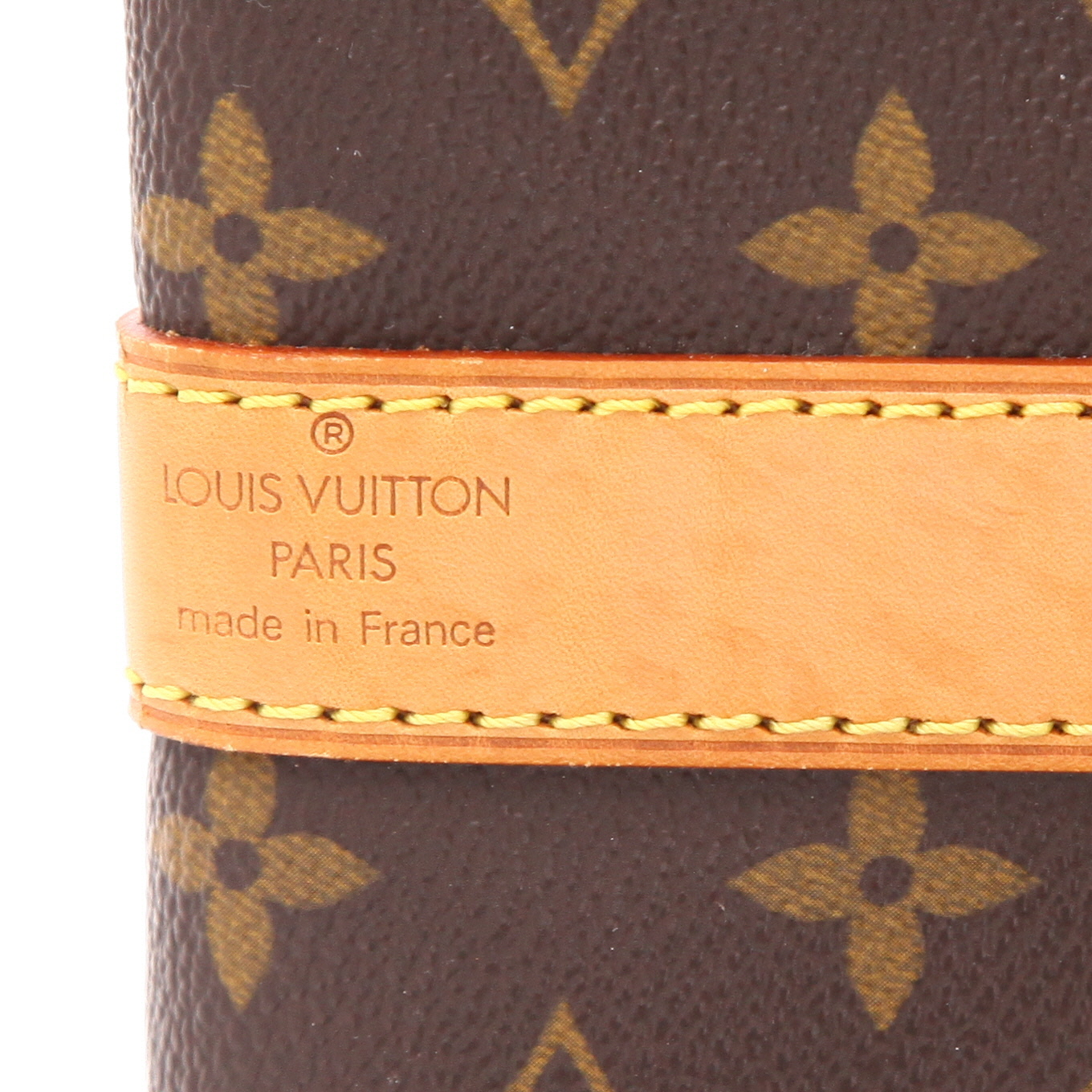 Borsa da viaggio Louis Vuitton  Keepall 55 in tela monogram marrone e pelle naturale - Detail D2