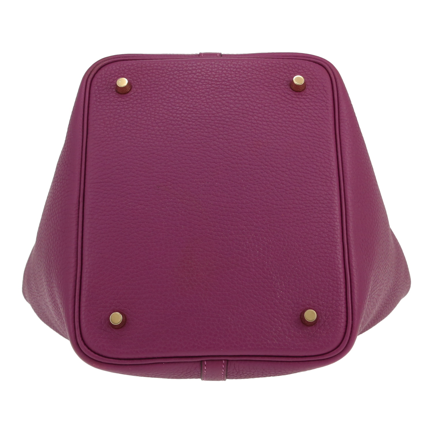 Sac à main Hermès  Picotin 22 cm en cuir taurillon clémence violet Anemone - Detail D1