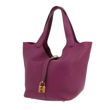 Sac à main Hermès  Picotin 22 cm en cuir taurillon clémence violet Anemone