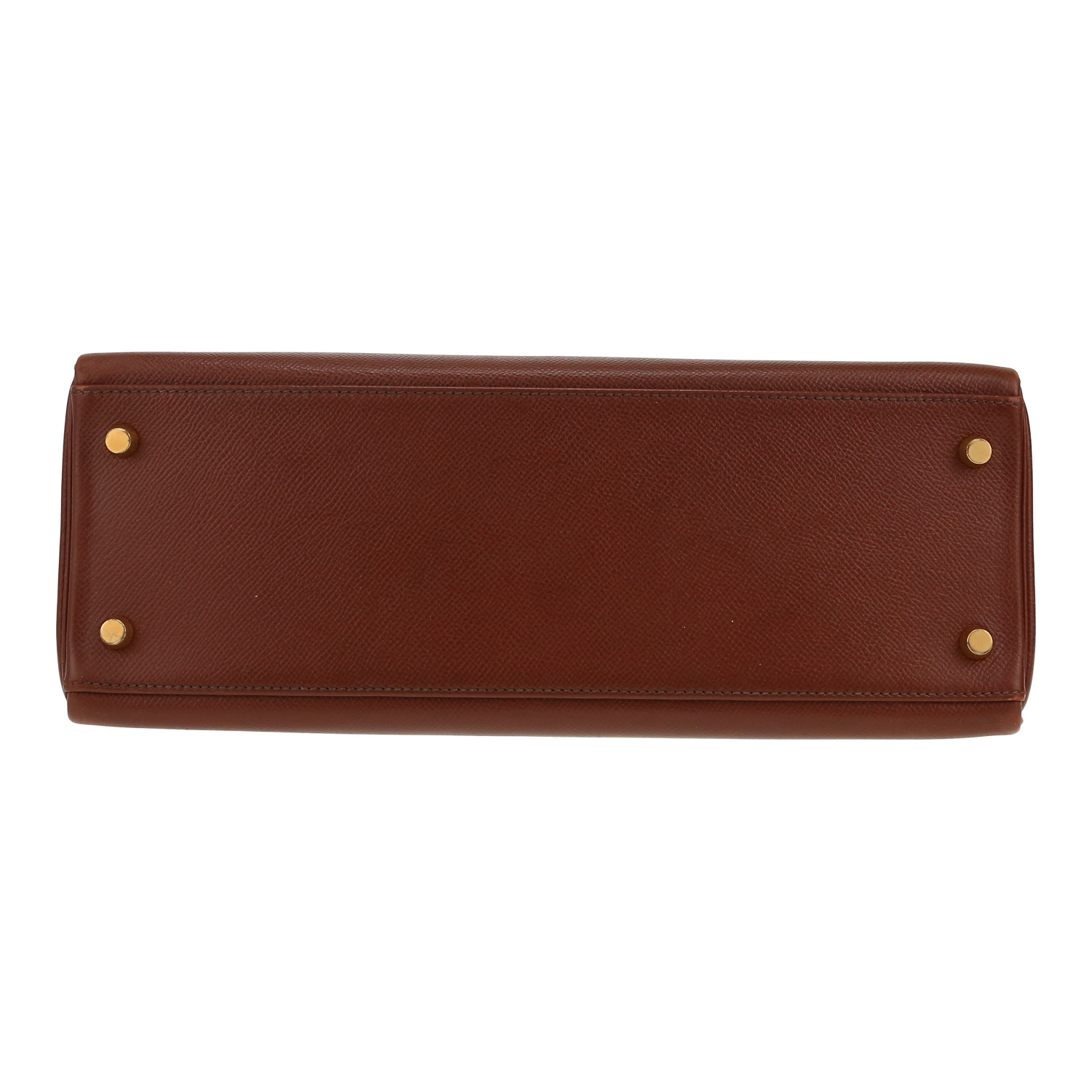 Hermès  Kelly 32 cm handbag  in brown Courchevel leather - Detail D1