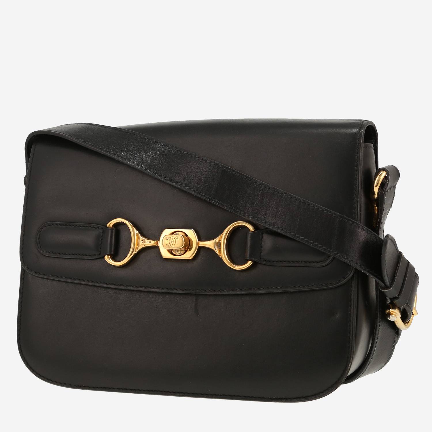 Vintage Celine shoulder or handbag in black leather