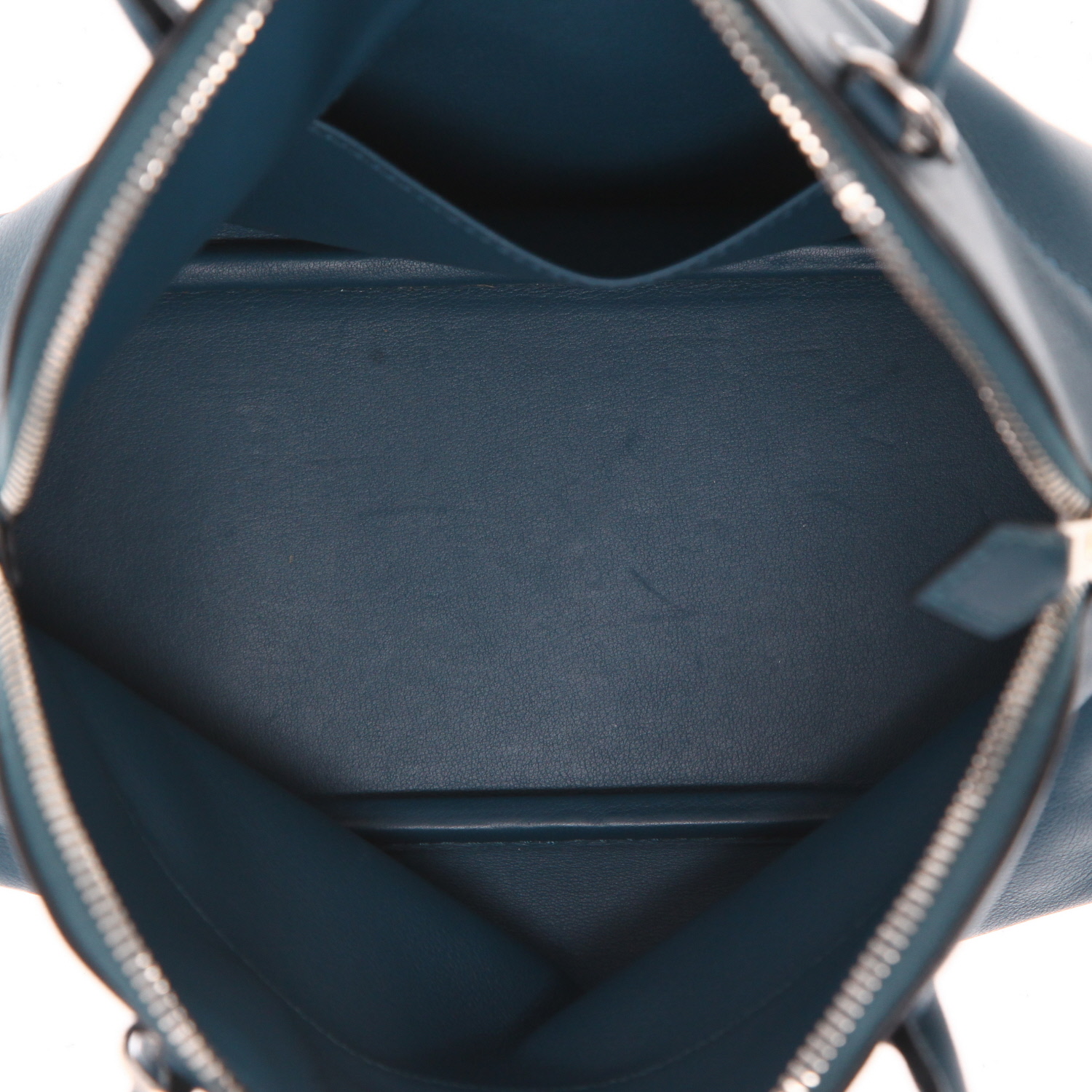 Hermès  Bolide 27 cm handbag  in blue Colvert Swift leather - Detail D3