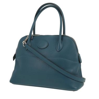 Sac à main Hermès  Bolide 27 cm en cuir Swift bleu Colvert