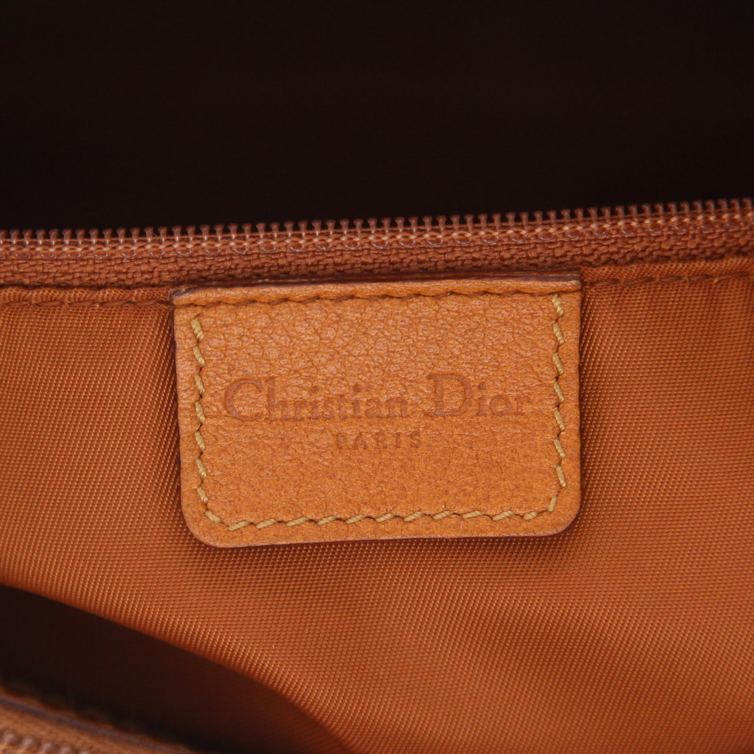 Borsa Dior  Jeans Pocket in pelle marrone e tela denim blu - Detail D2