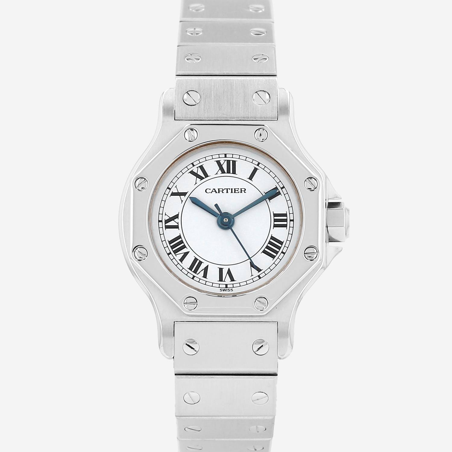 Montre Cartier Santos Octogonale en acier Ref: 0906  Vers 2000