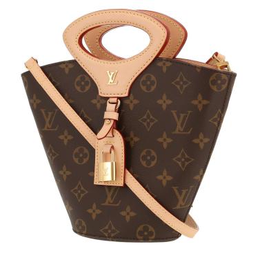 Louis Vuitton  Rivage BB shoulder bag  in brown monogram canvas  and natural leather