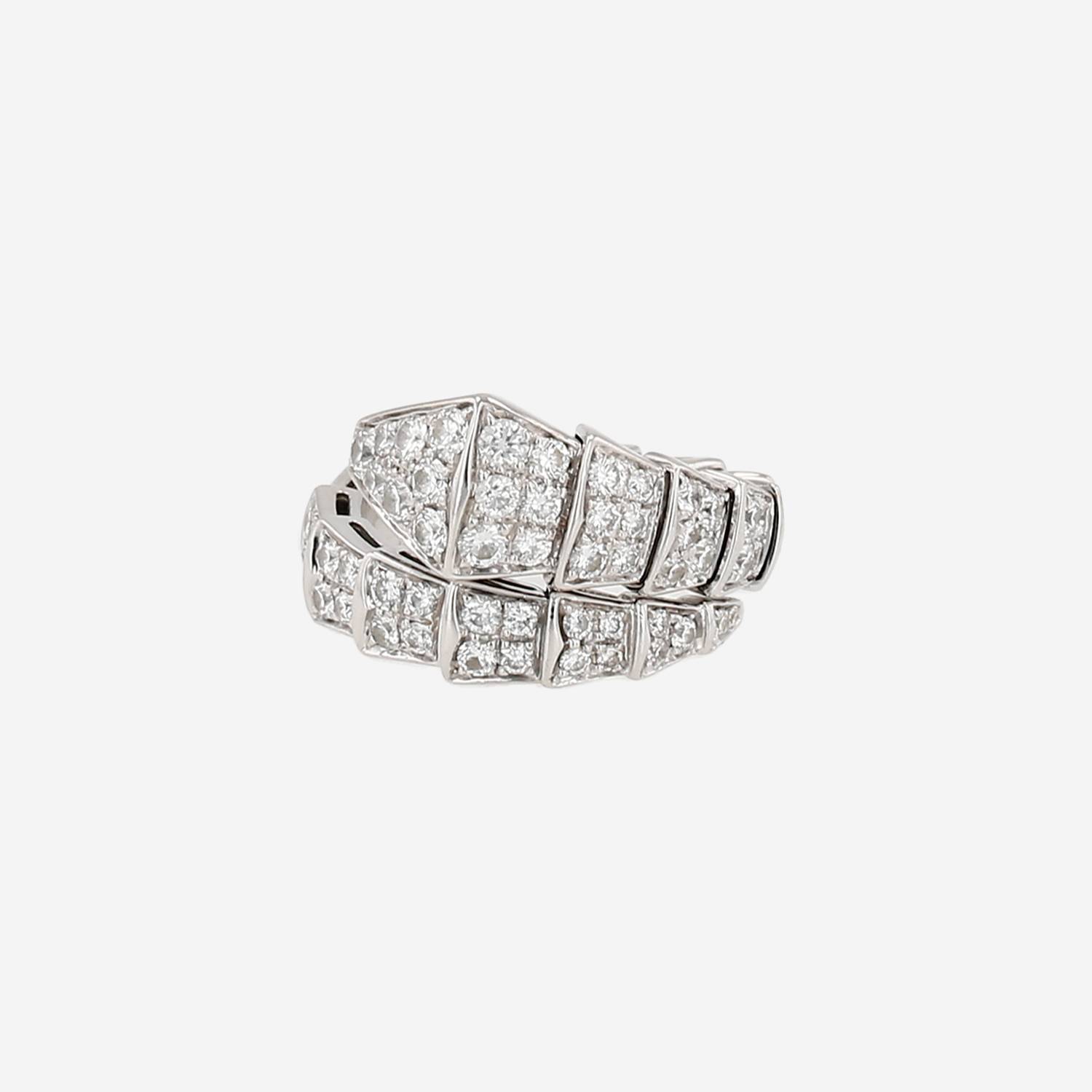 Bulgari Serpenti Viper ring in white gold and diamonds