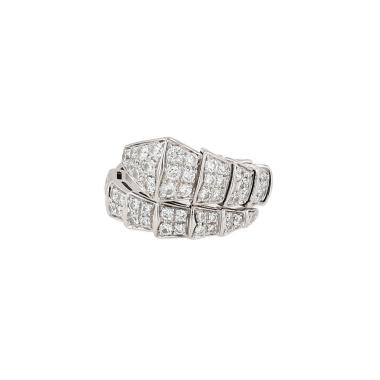 Bulgari Serpenti Viper ring in white gold and diamonds