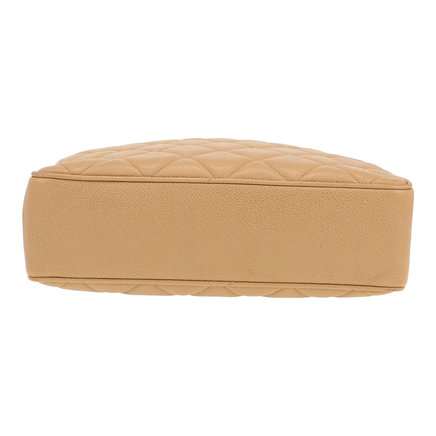 Chanel  Vintage handbag  in beige quilted grained leather - Detail D1