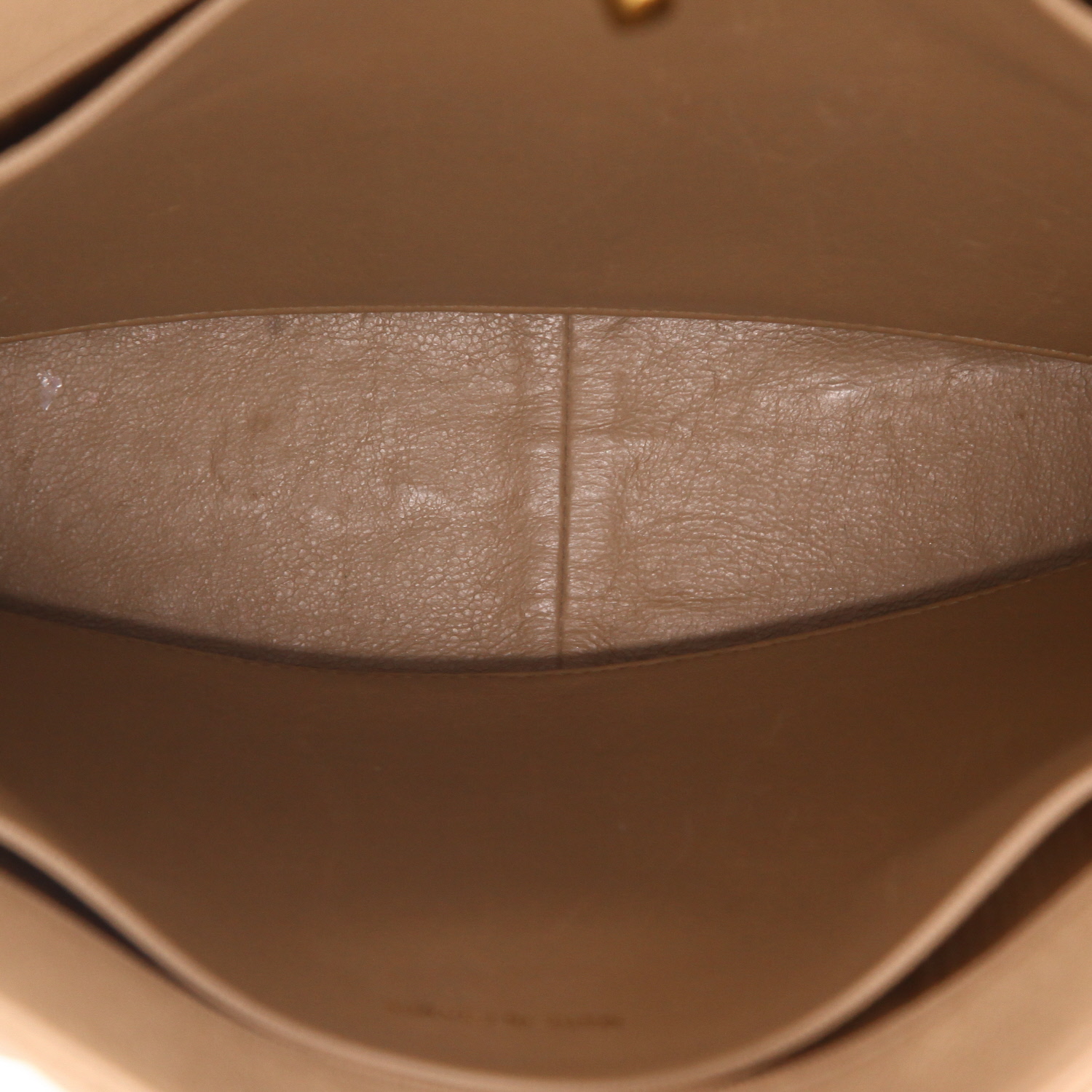 Sac à main Chanel  Vintage en cuir grainé matelassé beige - Detail D3