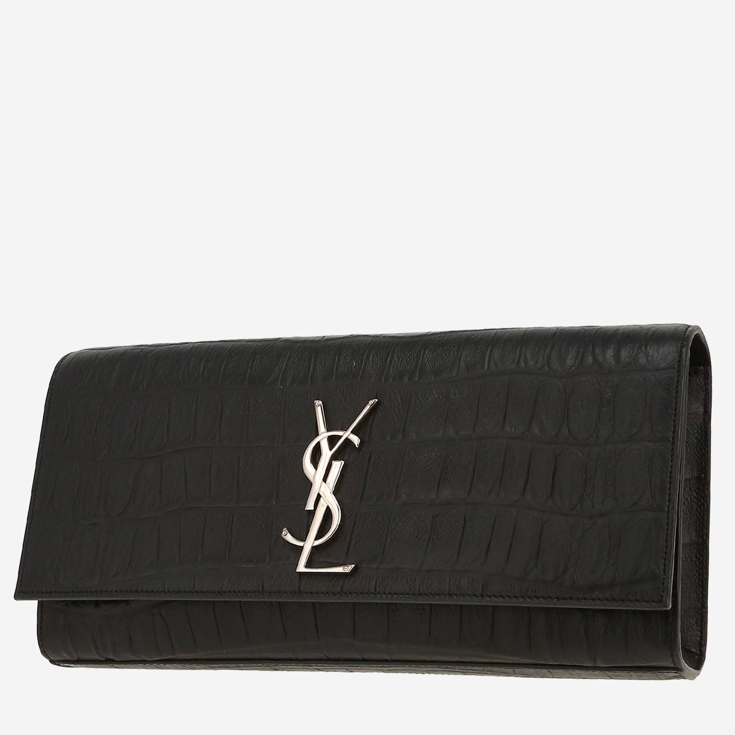 Pochette Saint Laurent  Kate en cuir noir