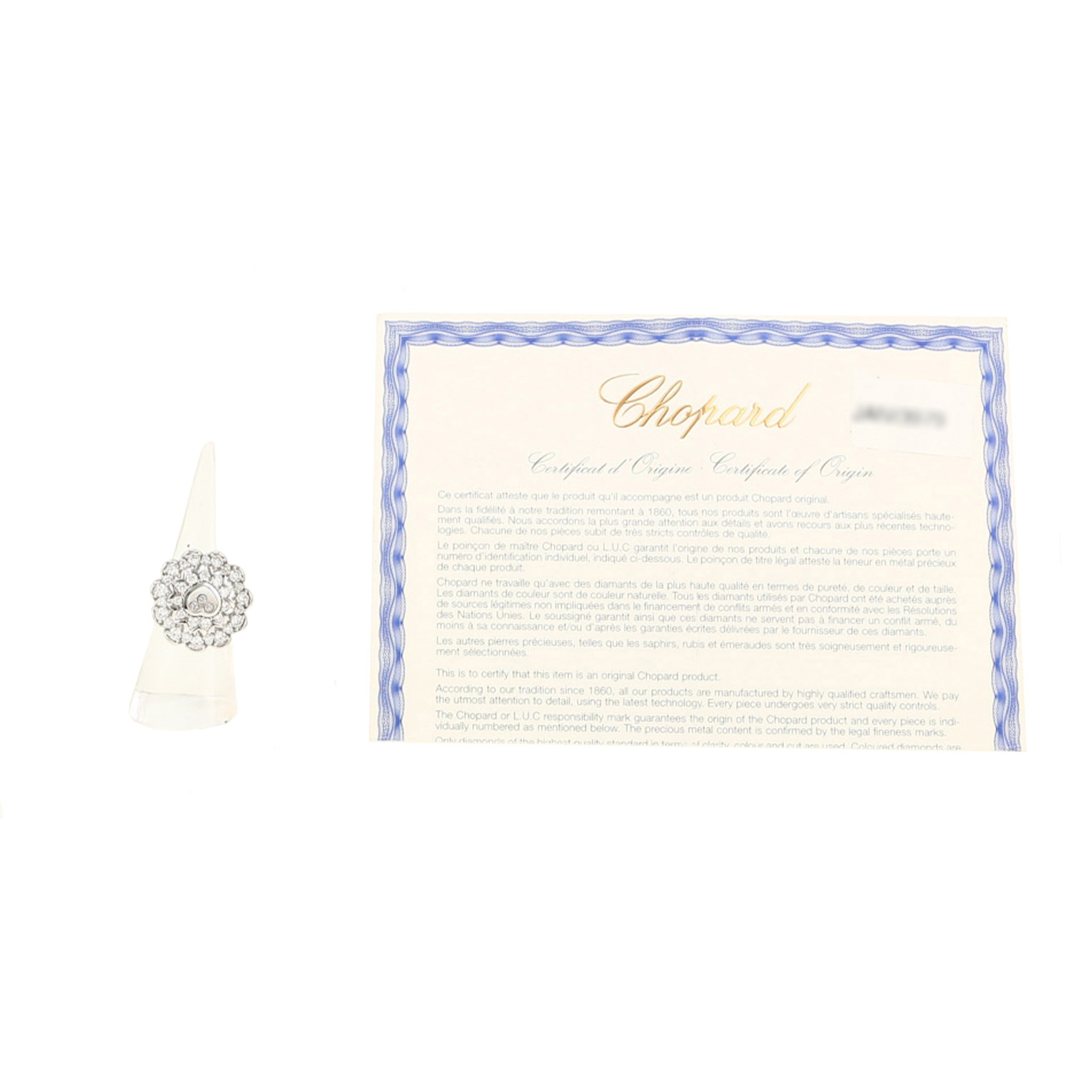 Anello Chopard Happy Diamonds in oro bianco e diamanti - Detail D2