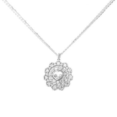 Pendentif Chopard Happy Diamonds en or blanc et diamants