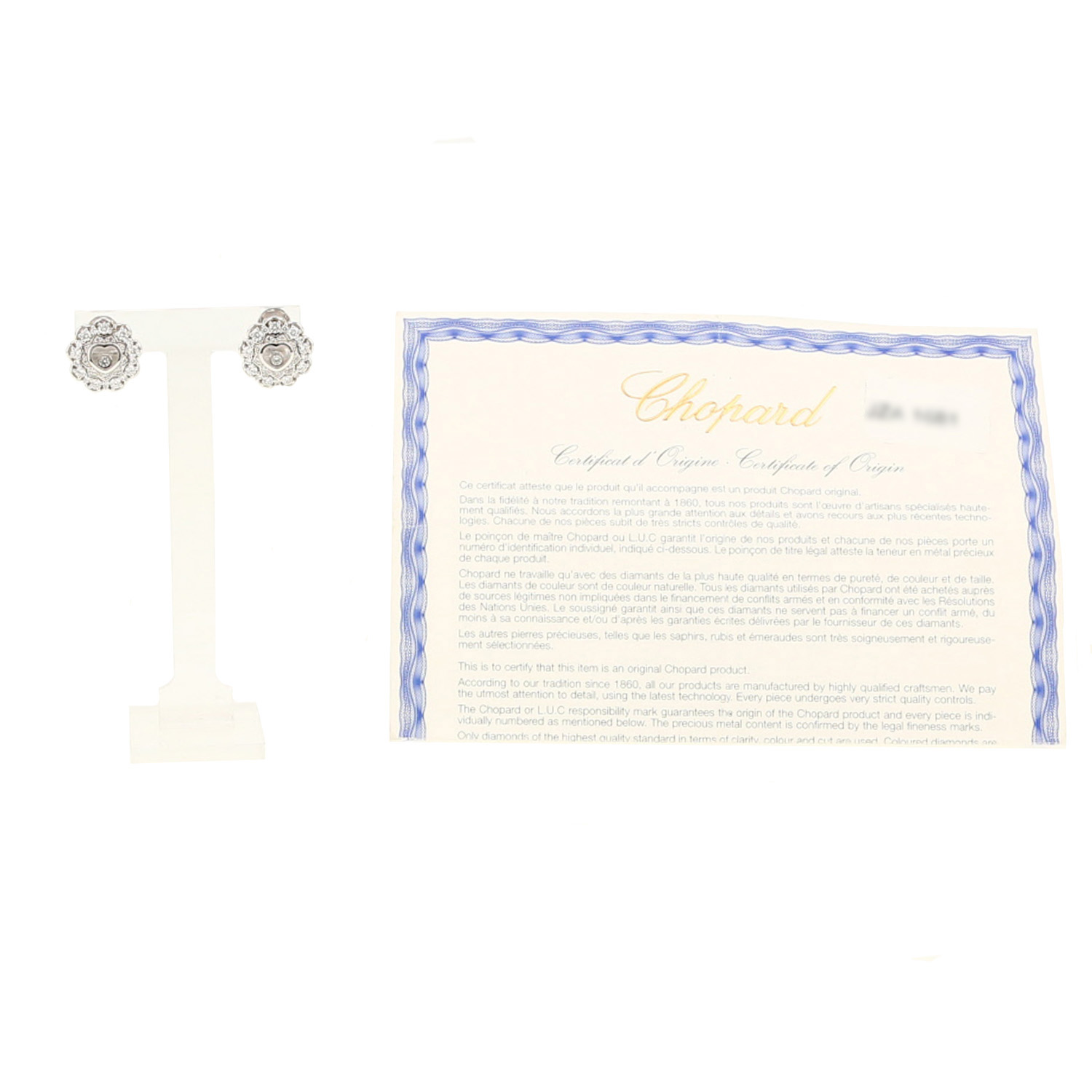 Pendientes Chopard  de oro blanco y diamantes - Detail D2