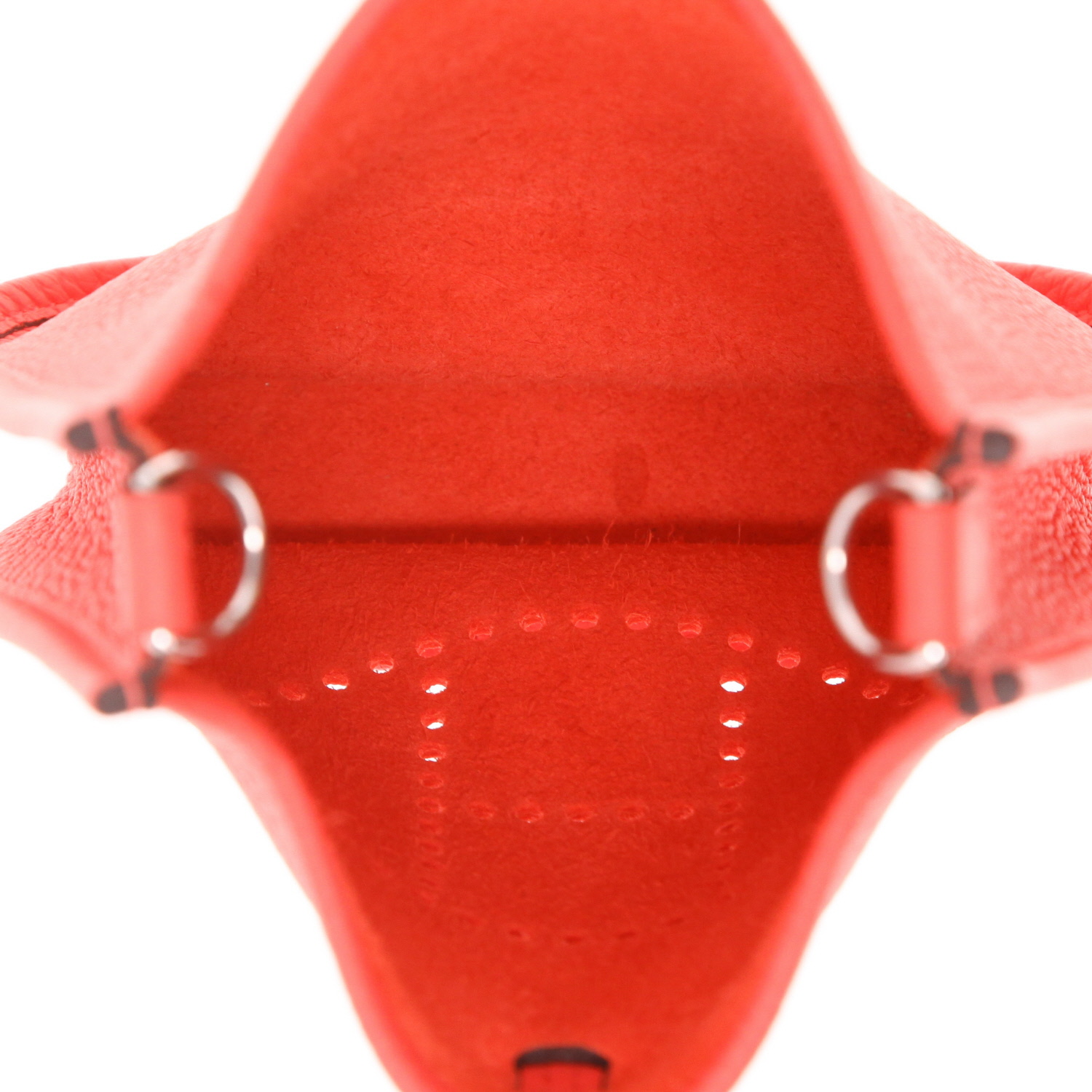 Bolso bandolera Hermès  Mini Evelyne en cuero togo rosa - Detail D3