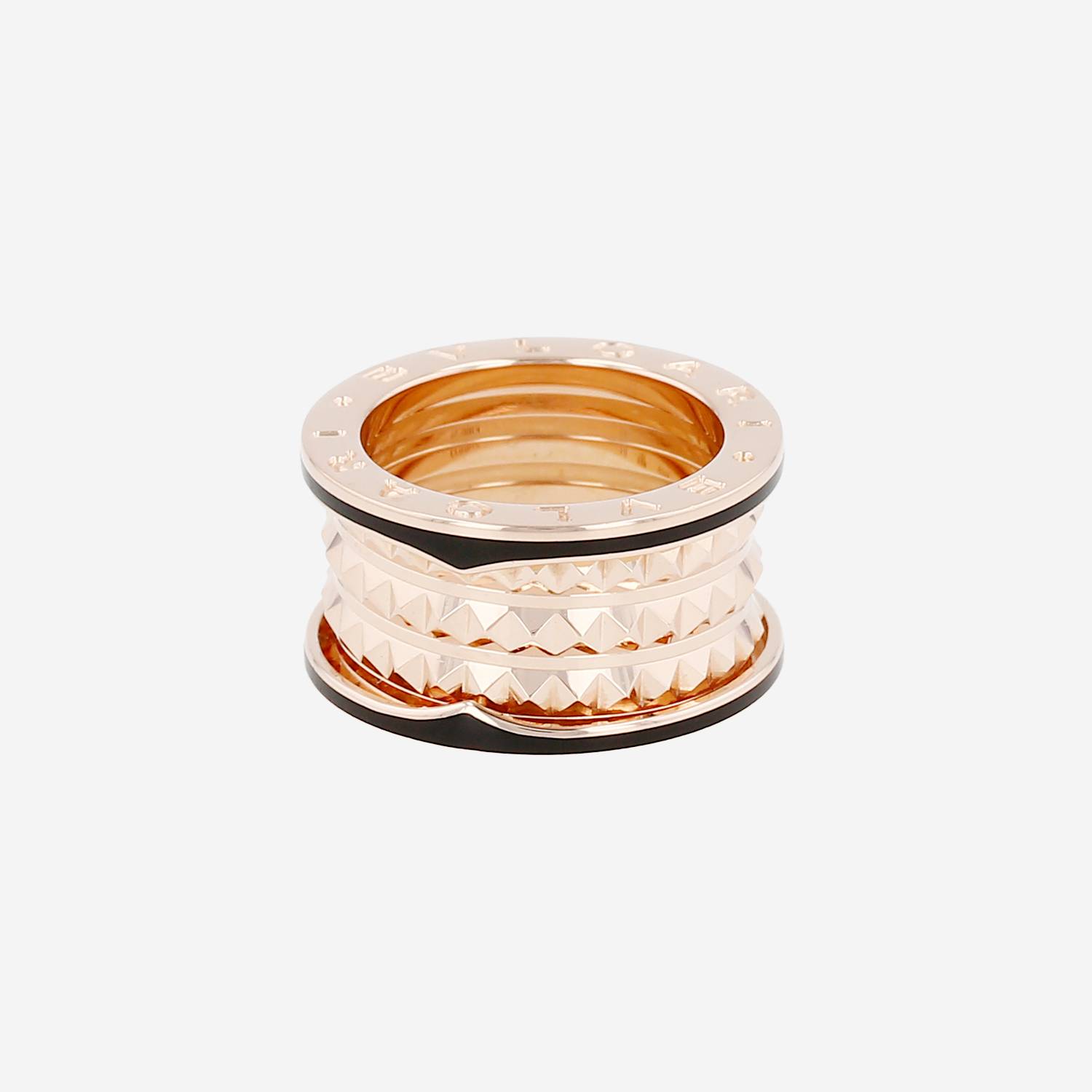 Bulgari B.Zero1 Rock ring in pink gold and ceramic