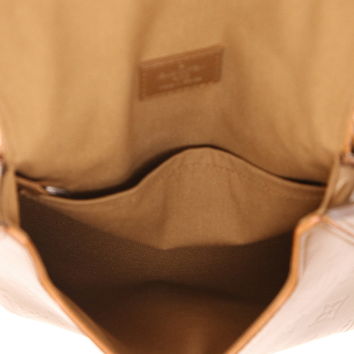 Sac bandoulière Louis Vuitton  Ambre en cuir verni monogram doré - Detail D3