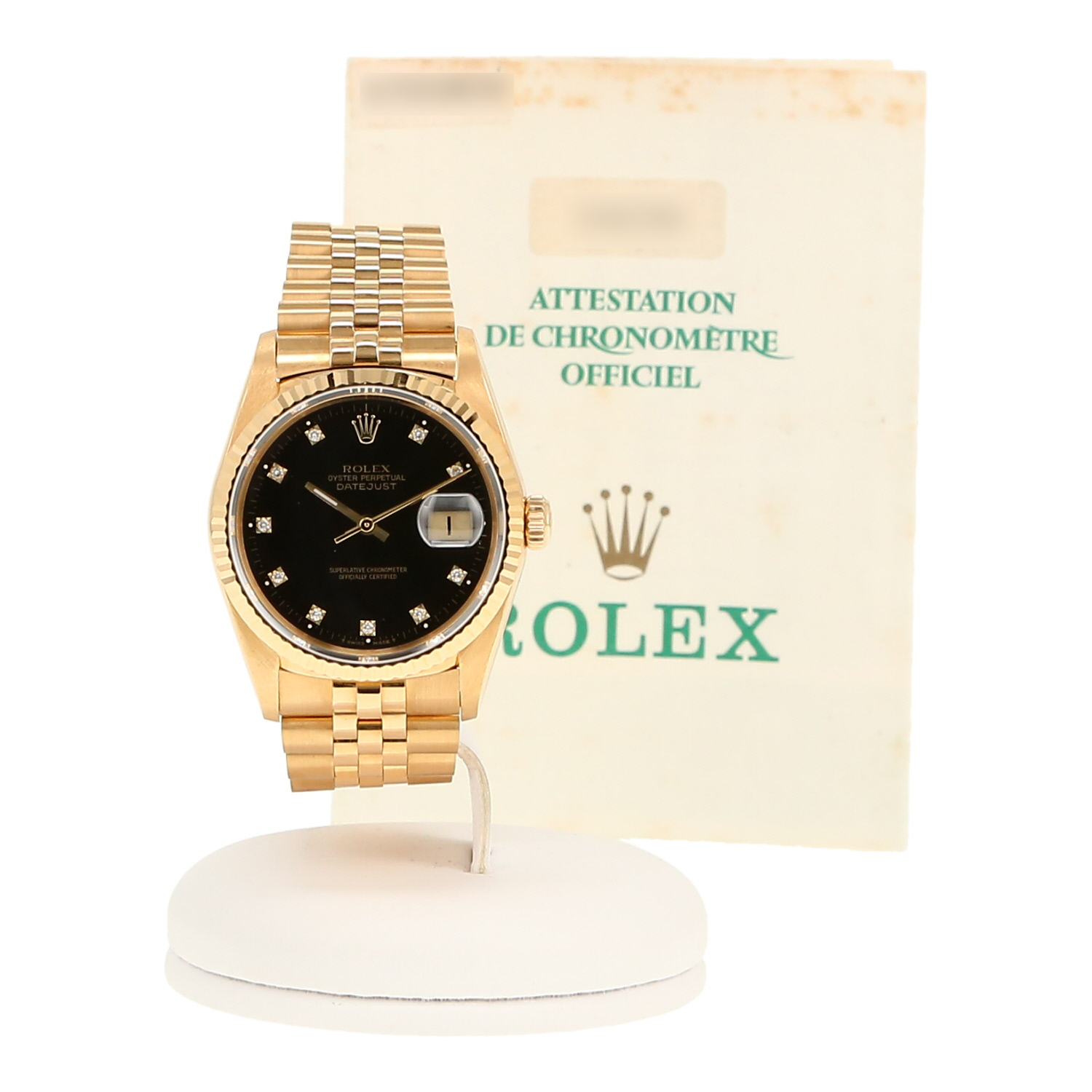 Montre Rolex Datejust en or jaune Ref: Rolex - 16238  Vers 1990 - Detail D2