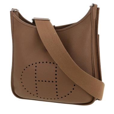 Sac bandoulière Hermès  Evelyne III en cuir togo étoupe