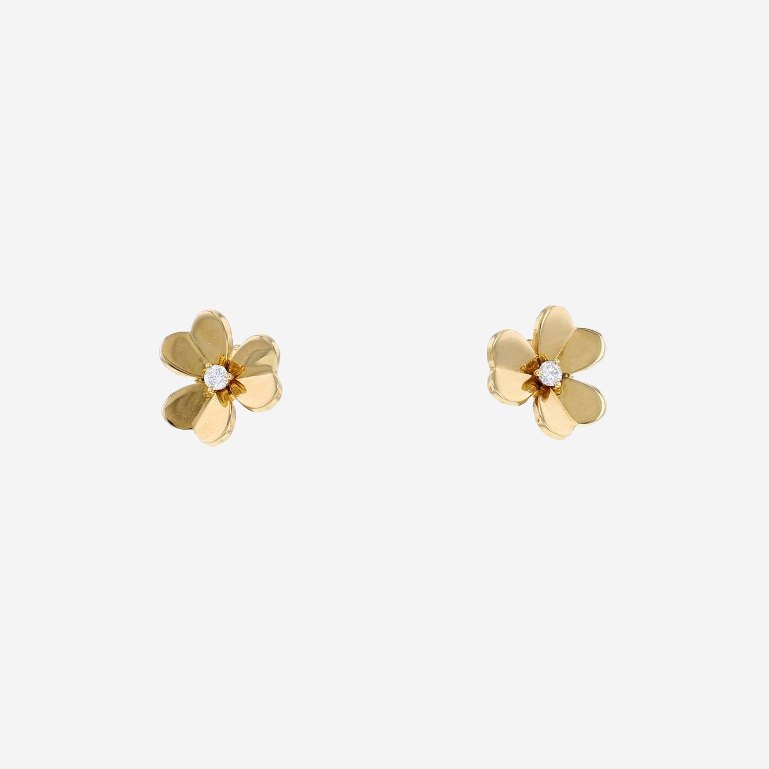 Van Cleef 
Arpels Frivole small model earrings in yellow gold and diamonds