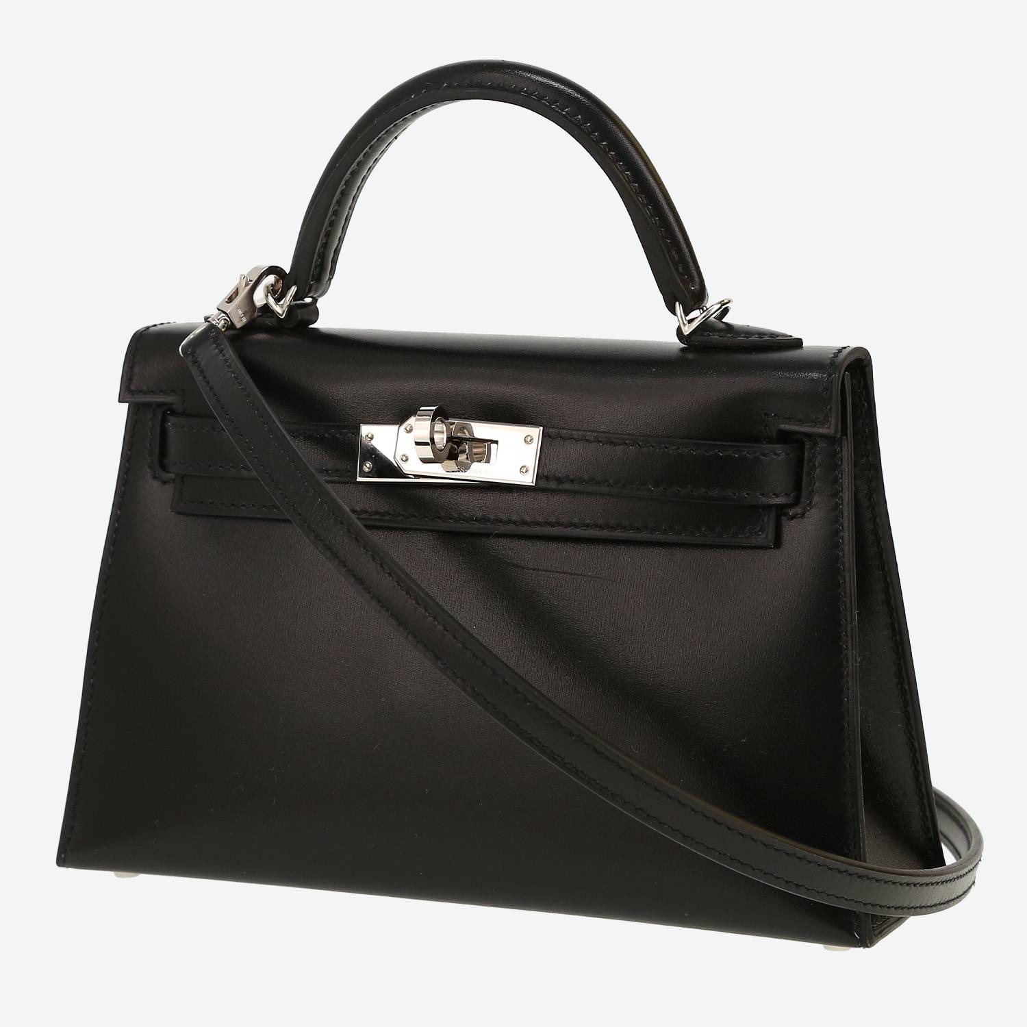 Bolso de mano Hermès  Kelly 20 cm en cuero box negro
